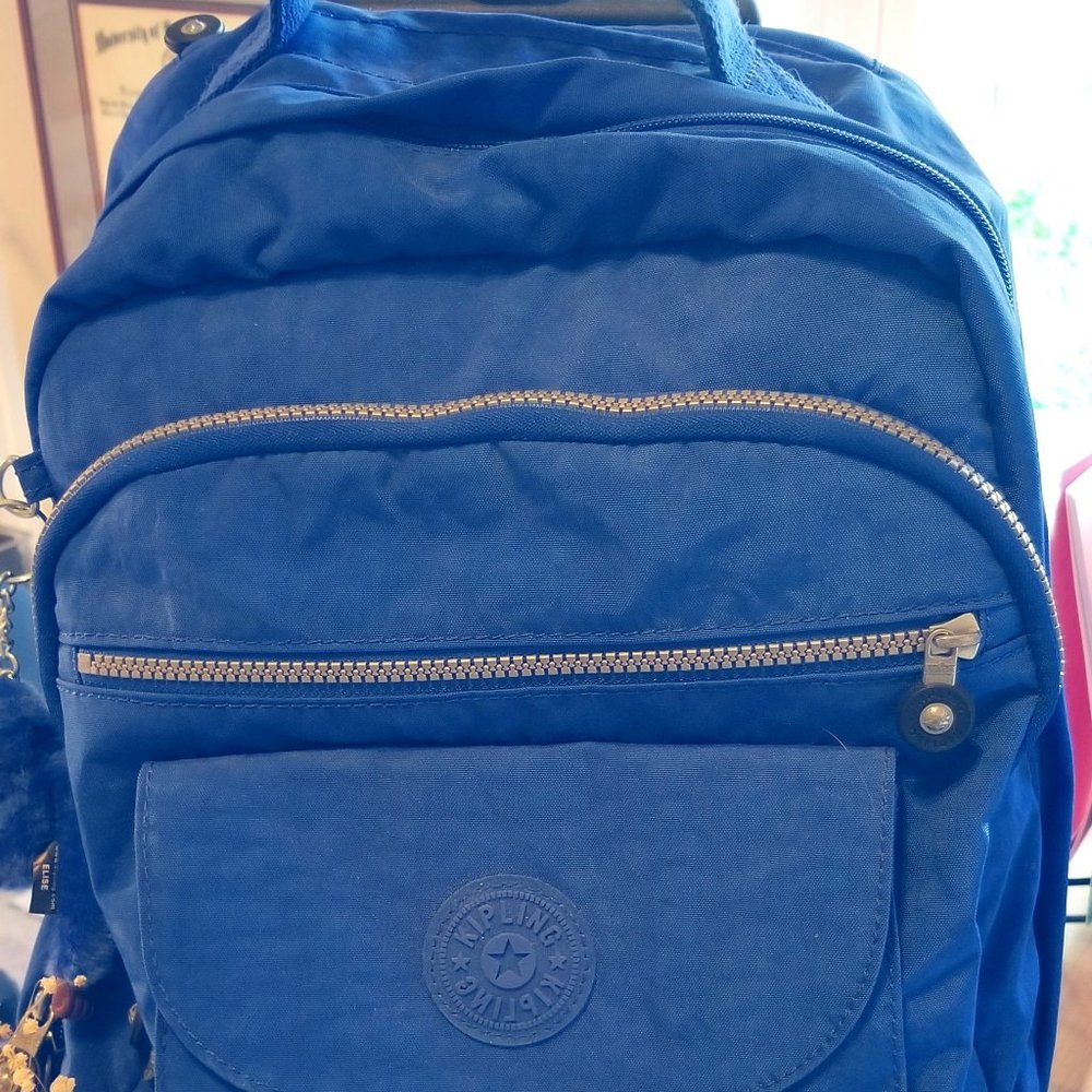 Kipling Royal Blue Large Rolling Backpack
